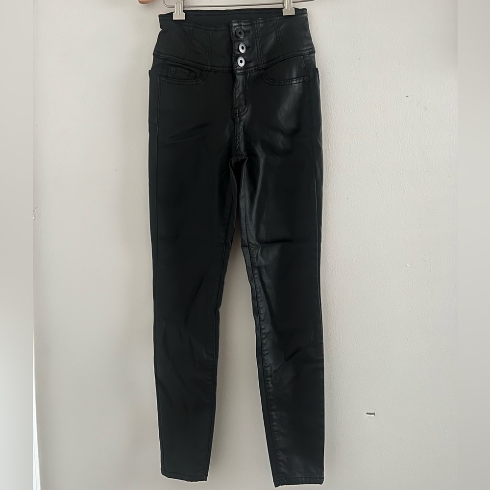 2000s Pleather No Boundaries Skinny Jean Style Pant Biker Goth Chic Sz 0